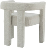Athena Boucle Fabric / Engineered Wood / Foam Contemporary Cream Boucle Fabric Accent/Dining Chair - 25" W x 21" D x 27" H