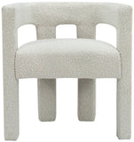 Athena Boucle Fabric / Engineered Wood / Foam Contemporary Cream Boucle Fabric Accent/Dining Chair - 25" W x 21" D x 27" H