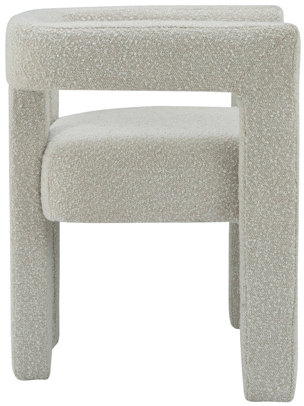 Athena Boucle Fabric / Engineered Wood / Foam Contemporary Cream Boucle Fabric Accent/Dining Chair - 25" W x 21" D x 27" H