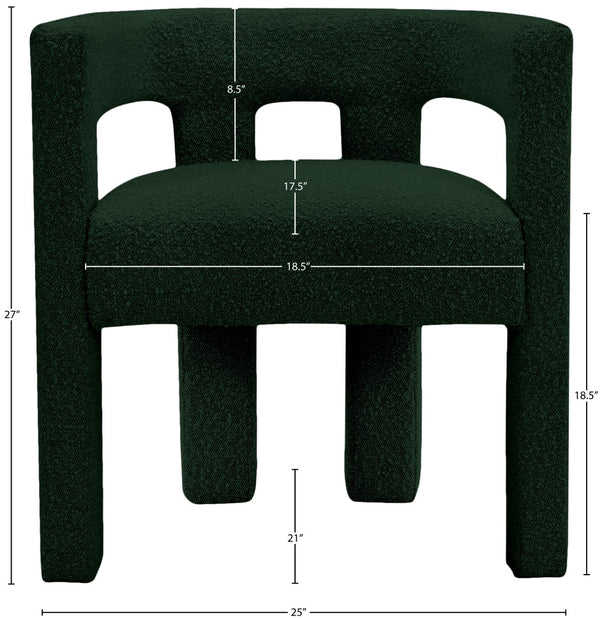 Athena Boucle Fabric / Engineered Wood / Foam Contemporary Green Boucle Fabric Accent/Dining Chair - 25" W x 21" D x 27" H
