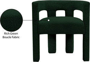 Athena Boucle Fabric / Engineered Wood / Foam Contemporary Green Boucle Fabric Accent/Dining Chair - 25" W x 21" D x 27" H