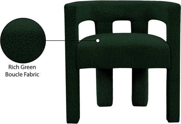 Athena Boucle Fabric / Engineered Wood / Foam Contemporary Green Boucle Fabric Accent/Dining Chair - 25" W x 21" D x 27" H