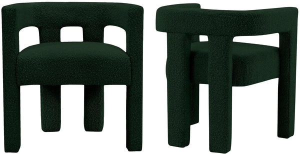 Athena Boucle Fabric / Engineered Wood / Foam Contemporary Green Boucle Fabric Accent/Dining Chair - 25" W x 21" D x 27" H