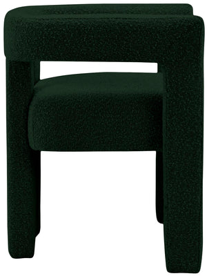 Athena Boucle Fabric / Engineered Wood / Foam Contemporary Green Boucle Fabric Accent/Dining Chair - 25" W x 21" D x 27" H