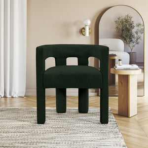 Athena Boucle Fabric / Engineered Wood / Foam Contemporary Green Boucle Fabric Accent/Dining Chair - 25" W x 21" D x 27" H