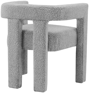 Athena Boucle Fabric / Engineered Wood / Foam Contemporary Grey Boucle Fabric Accent/Dining Chair - 25" W x 21" D x 27" H