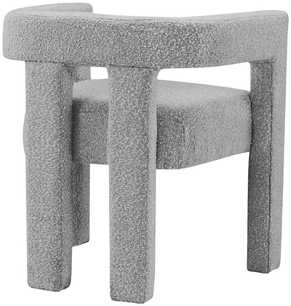 Athena Boucle Fabric / Engineered Wood / Foam Contemporary Grey Boucle Fabric Accent/Dining Chair - 25" W x 21" D x 27" H
