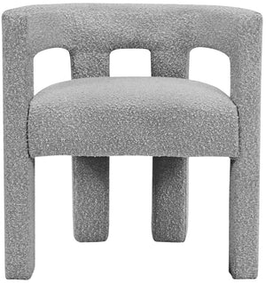 Athena Boucle Fabric / Engineered Wood / Foam Contemporary Grey Boucle Fabric Accent/Dining Chair - 25" W x 21" D x 27" H