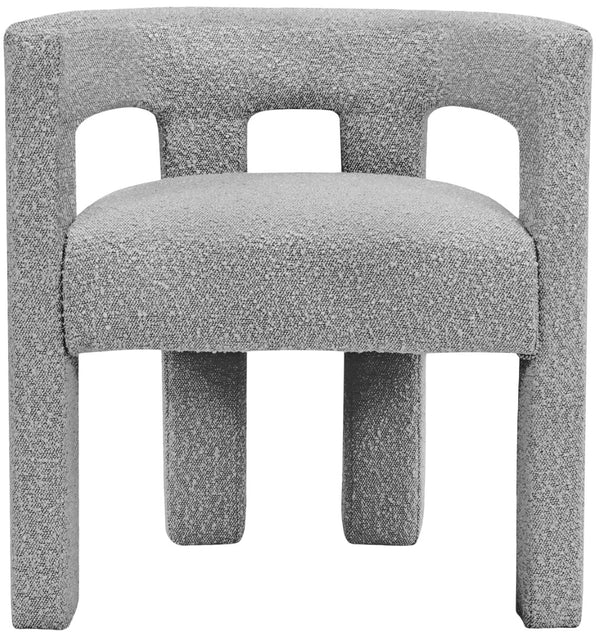 Athena Boucle Fabric / Engineered Wood / Foam Contemporary Grey Boucle Fabric Accent/Dining Chair - 25" W x 21" D x 27" H