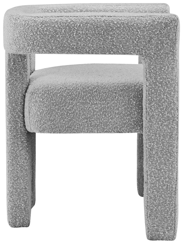 Athena Boucle Fabric / Engineered Wood / Foam Contemporary Grey Boucle Fabric Accent/Dining Chair - 25" W x 21" D x 27" H