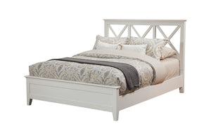 Alpine Furniture Potter California King Panel Bed, White 955-07CK White Mahogany Solids & Veneer 78 x 91 x 50