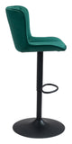 Zuo Modern Tarley 100% Polyester, Plywood, Steel Modern Commercial Grade Barstool Green, Black 100% Polyester, Plywood, Steel