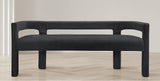 Athena Boucle Fabric / Engineered Wood / Foam Contemporary Black Boucle Fabric Bench - 66.5" W x 21" D x 27" H