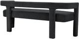 Athena Boucle Fabric / Engineered Wood / Foam Contemporary Black Boucle Fabric Bench - 66.5" W x 21" D x 27" H