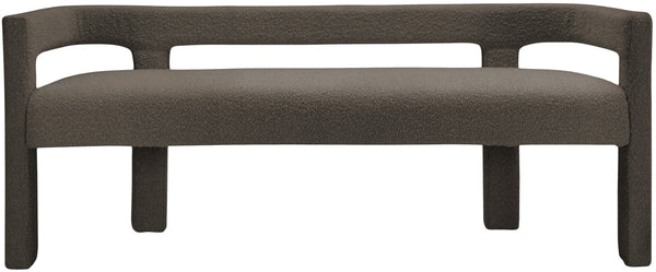 Athena Boucle Fabric / Engineered Wood / Foam Contemporary Brown Boucle Fabric Bench - 66.5" W x 21" D x 27" H
