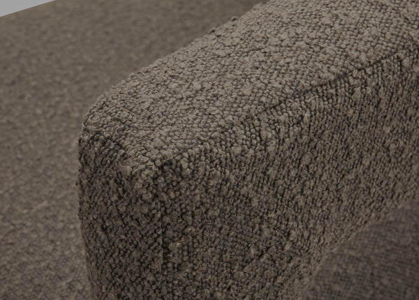 Athena Boucle Fabric / Engineered Wood / Foam Contemporary Brown Boucle Fabric Bench - 66.5" W x 21" D x 27" H