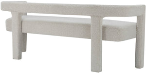 Athena Boucle Fabric / Engineered Wood / Foam Contemporary Cream Boucle Fabric Bench - 66.5" W x 21" D x 27" H