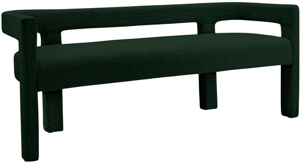 Athena Boucle Fabric / Engineered Wood / Foam Contemporary Green Boucle Fabric Bench - 66.5" W x 21" D x 27" H