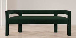 Athena Boucle Fabric / Engineered Wood / Foam Contemporary Green Boucle Fabric Bench - 66.5" W x 21" D x 27" H