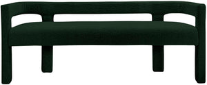 Athena Boucle Fabric / Engineered Wood / Foam Contemporary Green Boucle Fabric Bench - 66.5" W x 21" D x 27" H