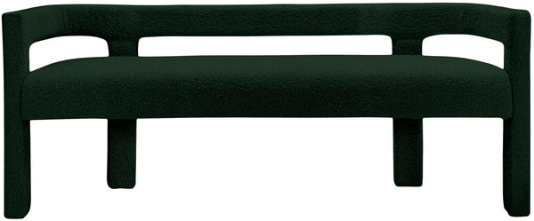 Athena Boucle Fabric / Engineered Wood / Foam Contemporary Green Boucle Fabric Bench - 66.5" W x 21" D x 27" H