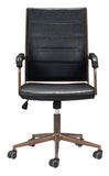 Zuo Modern Auction 100% Polyurethane, Plywood, Steel Modern Commercial Grade Office Chair Vintage Black, Bronze 100% Polyurethane, Plywood, Steel