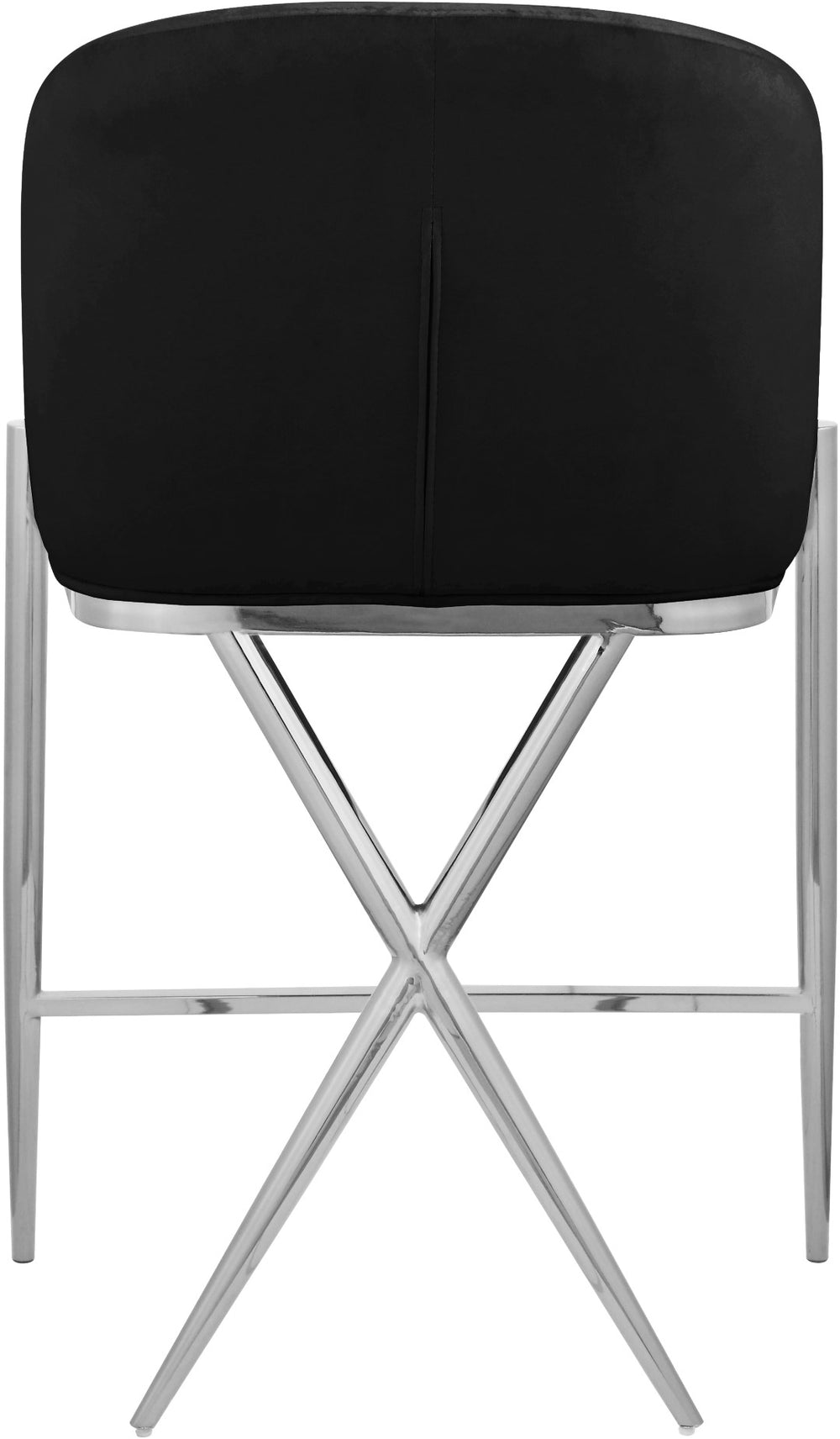 Xavier Velvet / Engineered Wood / Iron / Foam Contemporary Black Velvet Counter Stool - 23.5" W x 22.5" D x 38" H
