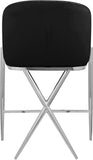 Xavier Velvet / Engineered Wood / Iron / Foam Contemporary Black Velvet Counter Stool - 23.5" W x 22.5" D x 38" H