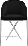 Xavier Velvet / Engineered Wood / Iron / Foam Contemporary Black Velvet Counter Stool - 23.5" W x 22.5" D x 38" H