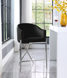 Xavier Velvet / Engineered Wood / Iron / Foam Contemporary Black Velvet Counter Stool - 23.5" W x 22.5" D x 38" H