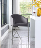 Xavier Velvet / Engineered Wood / Iron / Foam Contemporary Grey Velvet Counter Stool - 23.5" W x 22.5" D x 38" H