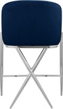 Xavier Velvet / Engineered Wood / Iron / Foam Contemporary Navy Velvet Counter Stool - 23.5" W x 22.5" D x 38" H