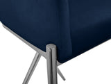 Xavier Velvet / Engineered Wood / Iron / Foam Contemporary Navy Velvet Counter Stool - 23.5" W x 22.5" D x 38" H