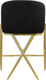 Xavier Velvet / Engineered Wood / Iron / Foam Contemporary Black Velvet Counter Stool - 23.5" W x 22.5" D x 38" H