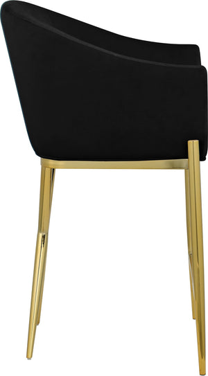 Xavier Velvet / Engineered Wood / Iron / Foam Contemporary Black Velvet Counter Stool - 23.5" W x 22.5" D x 38" H