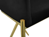 Xavier Velvet / Engineered Wood / Iron / Foam Contemporary Black Velvet Counter Stool - 23.5" W x 22.5" D x 38" H