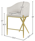 Xavier Velvet / Engineered Wood / Iron / Foam Contemporary Cream Velvet Counter Stool - 23.5" W x 22.5" D x 38" H