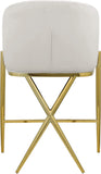 Xavier Velvet / Engineered Wood / Iron / Foam Contemporary Cream Velvet Counter Stool - 23.5" W x 22.5" D x 38" H