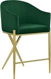 Xavier Velvet / Engineered Wood / Iron / Foam Contemporary Green Velvet Counter Stool - 23.5" W x 22.5" D x 38" H