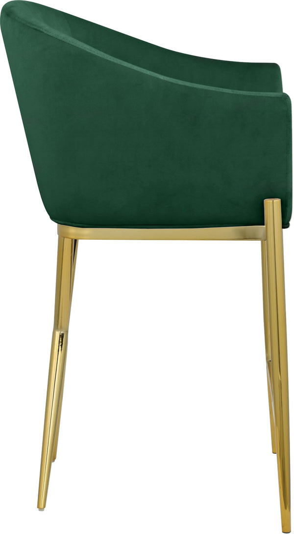Xavier Velvet / Engineered Wood / Iron / Foam Contemporary Green Velvet Counter Stool - 23.5" W x 22.5" D x 38" H