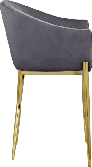 Xavier Velvet / Engineered Wood / Iron / Foam Contemporary Grey Velvet Counter Stool - 23.5" W x 22.5" D x 38" H