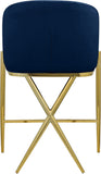 Xavier Velvet / Engineered Wood / Iron / Foam Contemporary Navy Velvet Counter Stool - 23.5" W x 22.5" D x 38" H