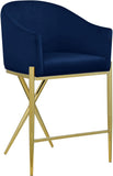 Xavier Velvet / Engineered Wood / Iron / Foam Contemporary Navy Velvet Counter Stool - 23.5" W x 22.5" D x 38" H