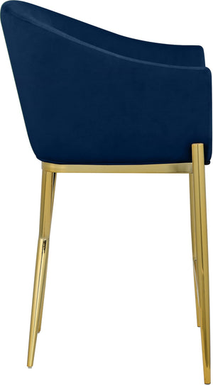 Xavier Velvet / Engineered Wood / Iron / Foam Contemporary Navy Velvet Counter Stool - 23.5" W x 22.5" D x 38" H