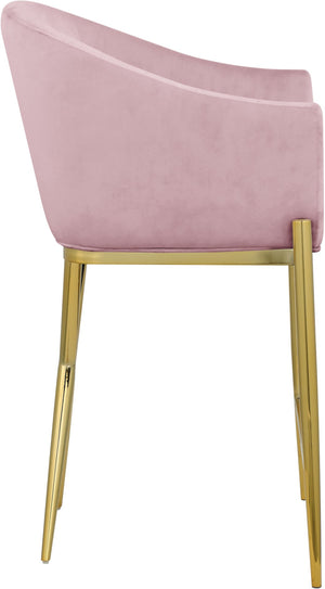 Xavier Velvet / Engineered Wood / Iron / Foam Contemporary Pink Velvet Counter Stool - 23.5" W x 22.5" D x 38" H