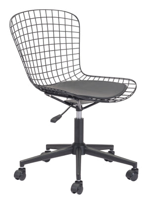 Zuo Modern Wire 100% Polyurethane, Steel Modern Commercial Grade Office Chair Black 100% Polyurethane, Steel