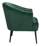 Zuo Modern Ranier 100% Polyester, Plywood, Steel Modern Commercial Grade Accent Chair Green, Black 100% Polyester, Plywood, Steel