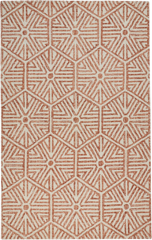 Rhett Geometric Ornamental Rug, Rust Orange/Ivory, 8ft x 10ft Area Rug