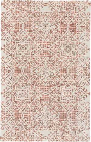 Rhett Geometric Ornamental Rug, Diamonds, Rust, 8ft x 10ft Area Rug