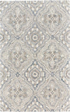 Rhett Ornamental Diamond Rug, Demin Taupe Gray/Denim Blue, 9ft x 12ft Area Rug